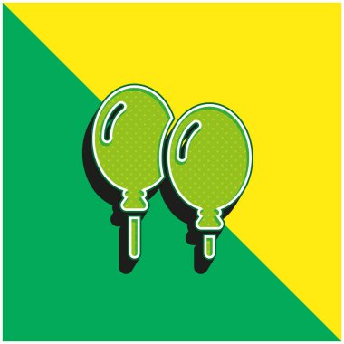 Balonlar yeşil ve sarı modern 3d vektör simgesi logosu
