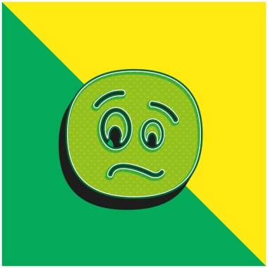 Agitated Face Green and yellow modern 3d vector icon logo clipart