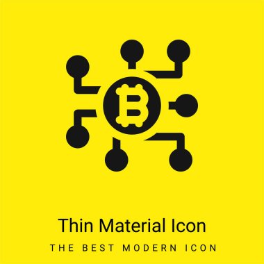 Bitcoin minimal bright yellow material icon clipart