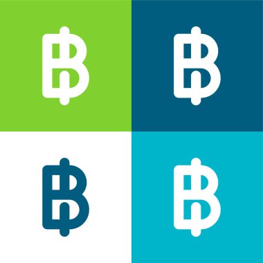 Baht Düz 4 renk en küçük simge kümesi