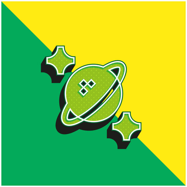 Astrophysics Green and yellow modern 3d vector icon logo