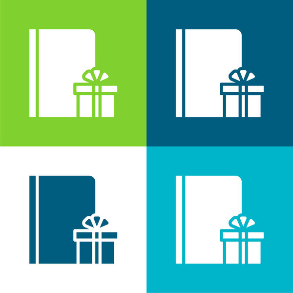 Книга Плоский четырехцветный минимальный набор значков