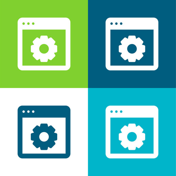 Приложение Плоский четырехцветный минимальный набор иконок