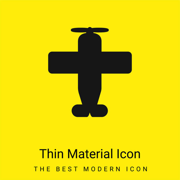 Airplane With One Helix minimal bright yellow material icon