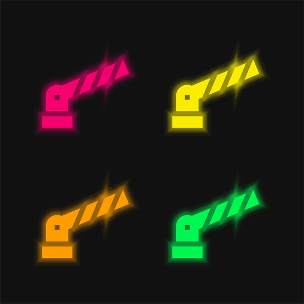 Barrier four color glowing neon vector icon
