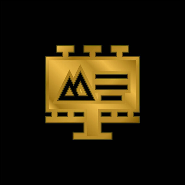 Позолоченная икона или вектор логотипа Billboard