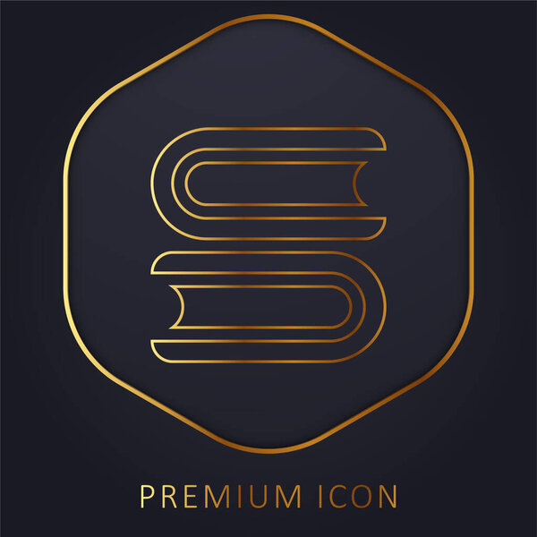 Books golden line premium logo or icon