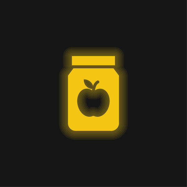 Apple Jam yellow glowing neon icon