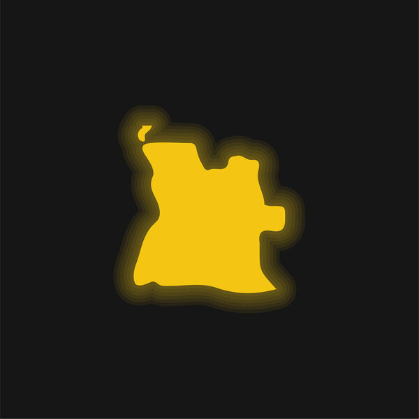 Angola yellow glowing neon icon
