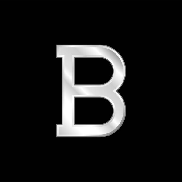 Bold silver plated metallic icon