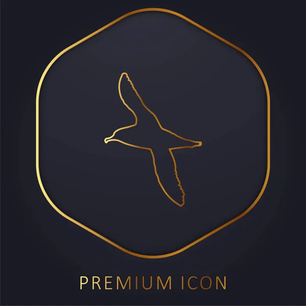 Albatross Bird Shape Golden Line Premium Logo Icon — Stock Vector