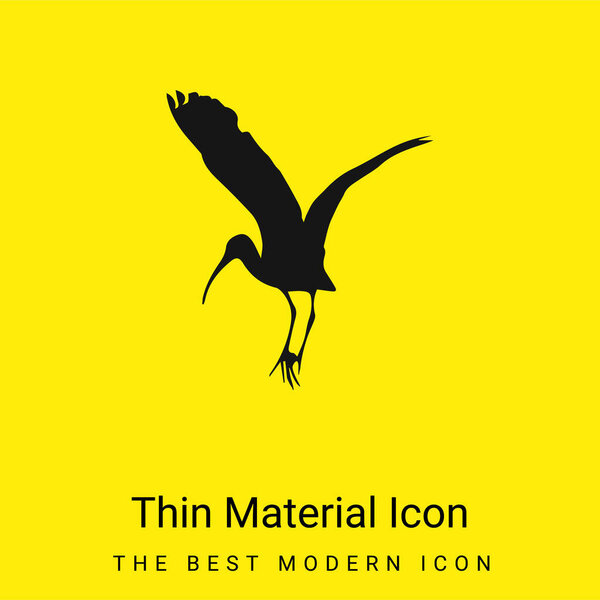 Bird Stork Shape minimal bright yellow material icon