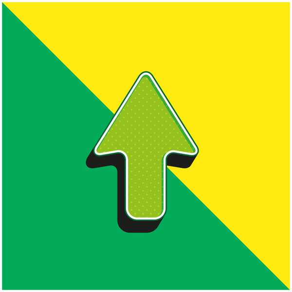 Arrow Up Green and yellow modern 3d vector icon logo