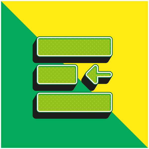 Выровнять зеленый и желтый современный 3D логотип векторной иконки