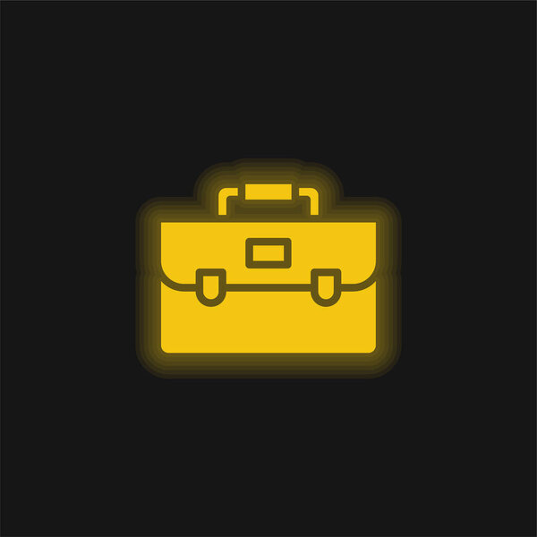 Желтый светящийся неоновый значок