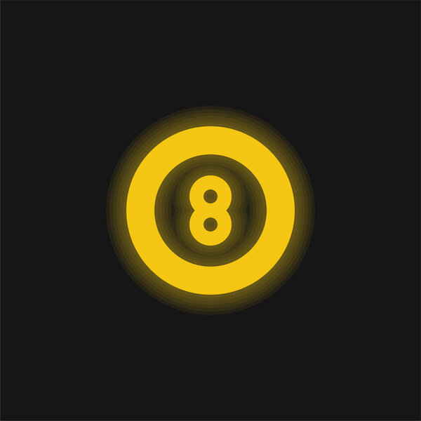 Billiard yellow glowing neon icon