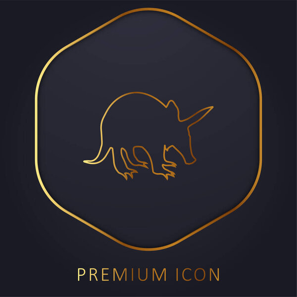 Ant Eater Shape golden line premium logo or icon