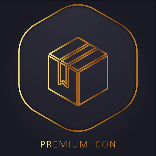 Box golden line premium logo or icon