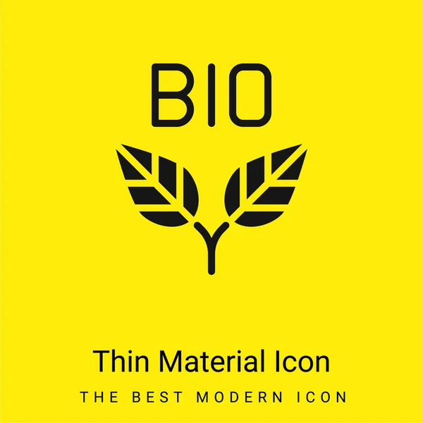 Bio Mínimo Icono Material Amarillo Brillante — Vector de stock