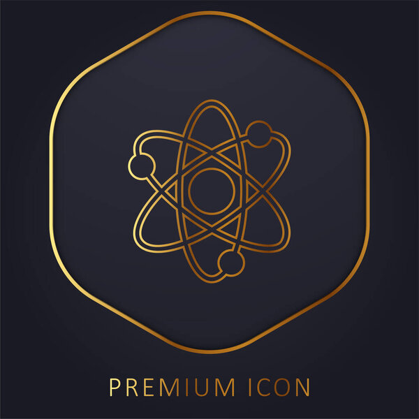 Atoms golden line premium logo or icon
