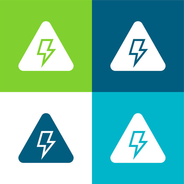 Вольт плоский четырехцветный минимальный набор значков