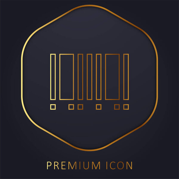 Barcode golden line premium logo or icon
