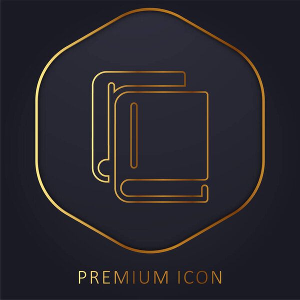 Перекрывающиеся книги Золотая линия премии логотип или значок