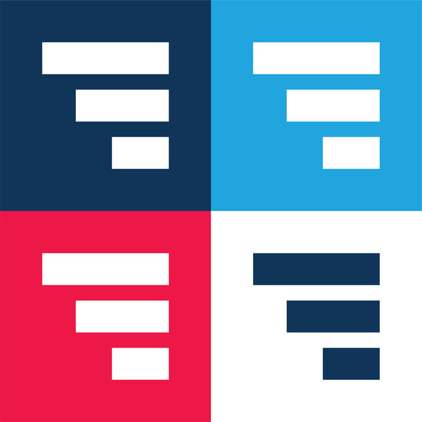 Бары синий и красный четыре цвета минимальный набор значков