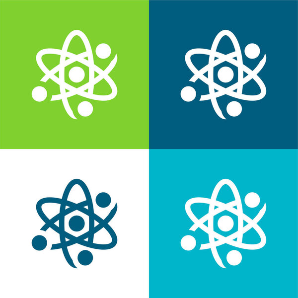 Atom Flat four color minimal icon set