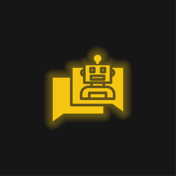 Желтый светящийся неоновый значок