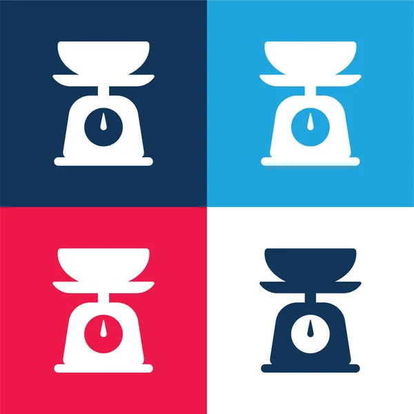 Balance Sheet Blue Red Four Color Minimal Icon Set — Stock Vector