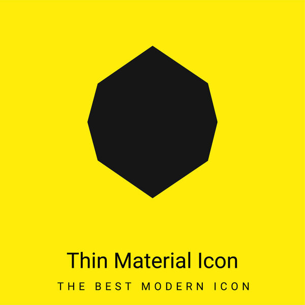 Черный восьмиугольник Форма минимальная ярко-желтая иконка материала