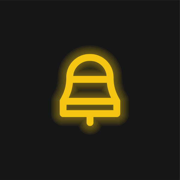 Bell yellow glowing neon icon