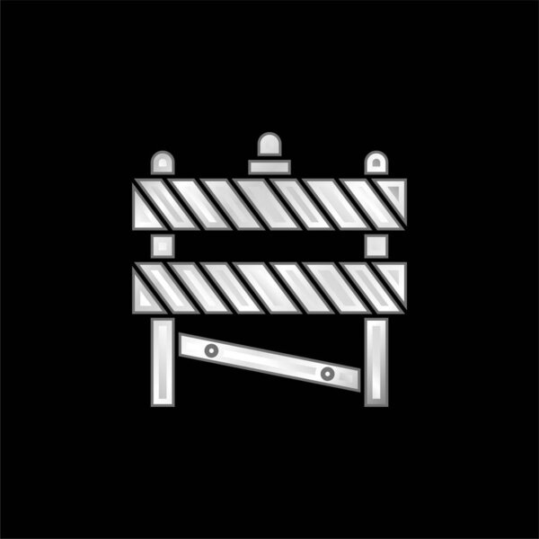 Barrier silver plated metallic icon