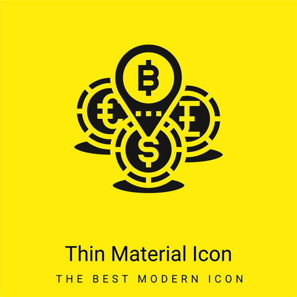 Адреса минимальный ярко-желтый значок материала