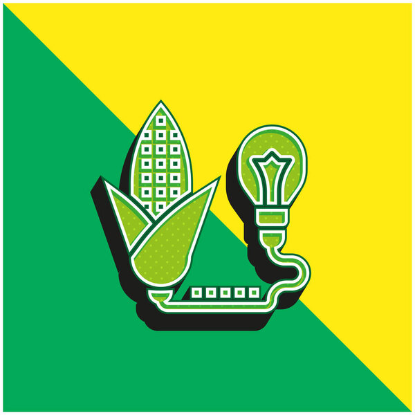 Biomass Green and yellow modern 3d vector icon logo