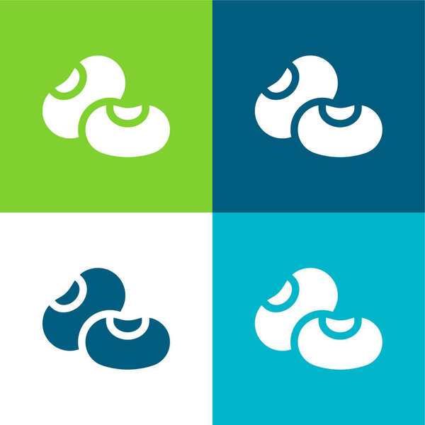 Bean Flat four color minimal icon set