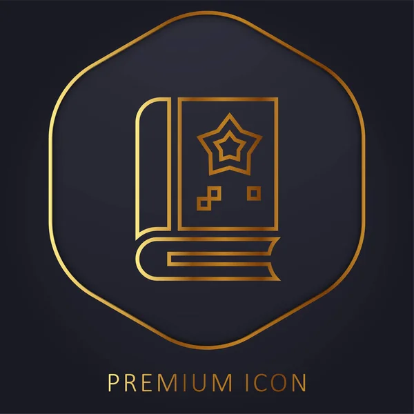 Libro Línea Oro Logotipo Premium Icono — Vector de stock