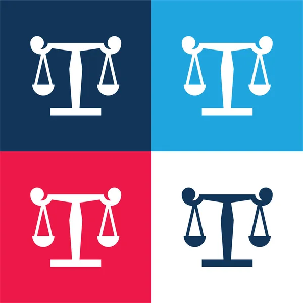 Balance Blue Red Four Color Minimal Icon Set — Stock Vector