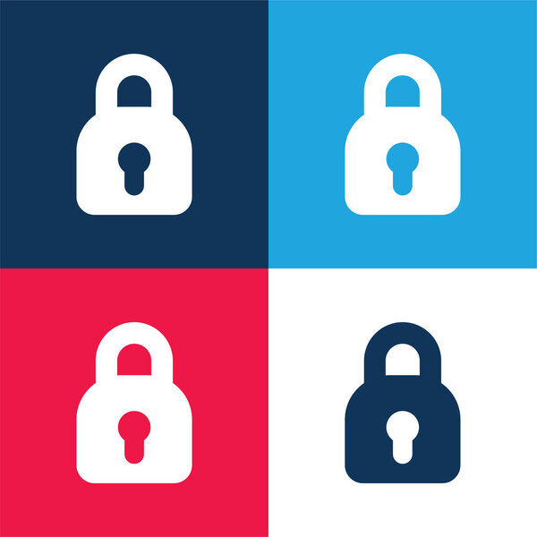 Черный Потерянные синий и красный четыре цвета минимальный набор значков