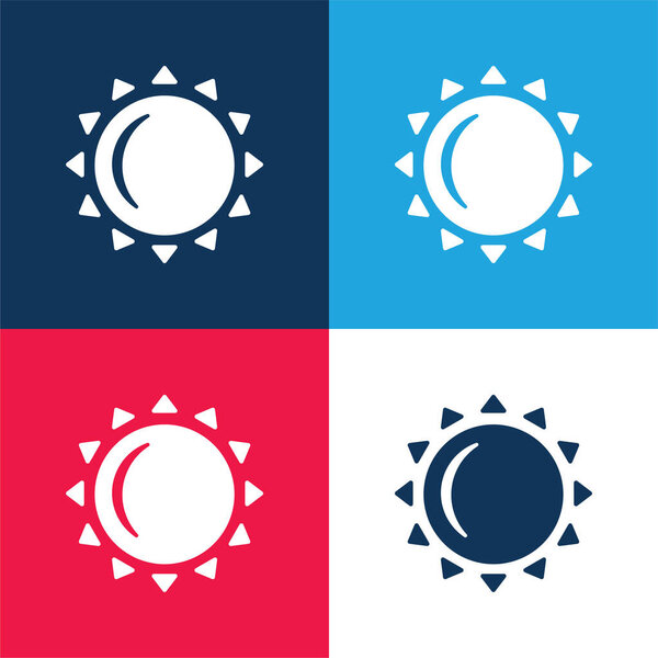 Big Sun blue and red four color minimal icon set