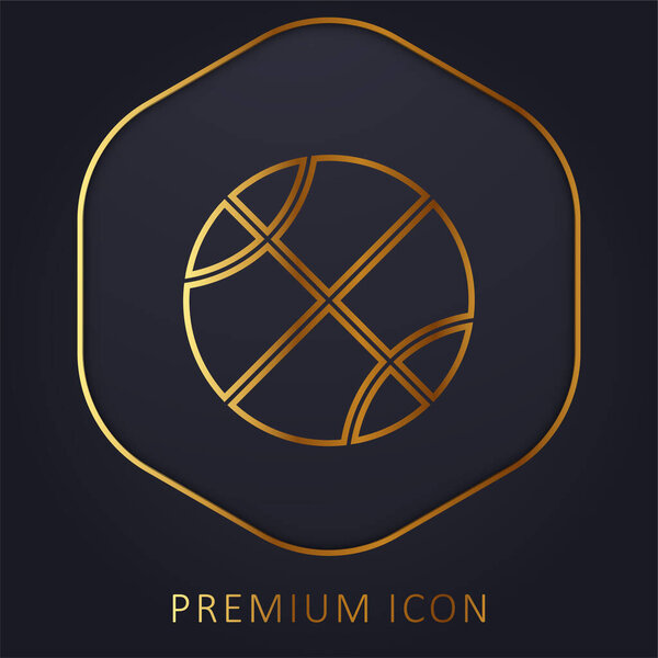 Basketball golden line premium logo or icon