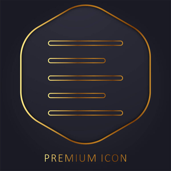 Align Left golden line premium logo or icon