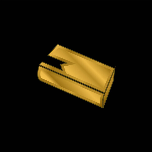 Силуэт с закладкой позолоченный металлический значок или вектор логотипа