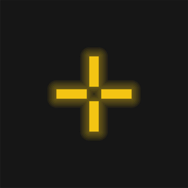 Желтый светящийся неоновый значок