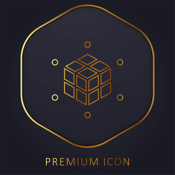 3d Printing golden line premium logo or icon