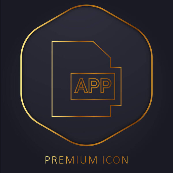 App golden line premium logo or icon