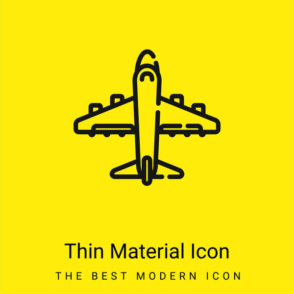 Aeroplane minimal bright yellow material icon