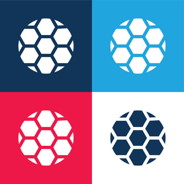Ball blue and red four color minimal icon set