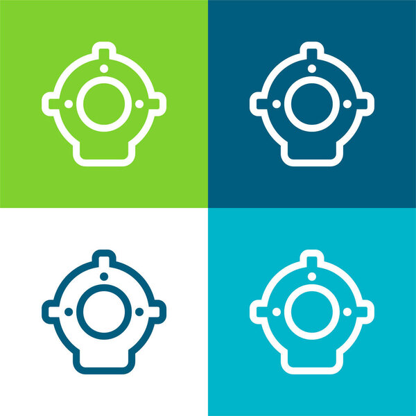 Aqualung Flat четыре цвета минимальный набор значков